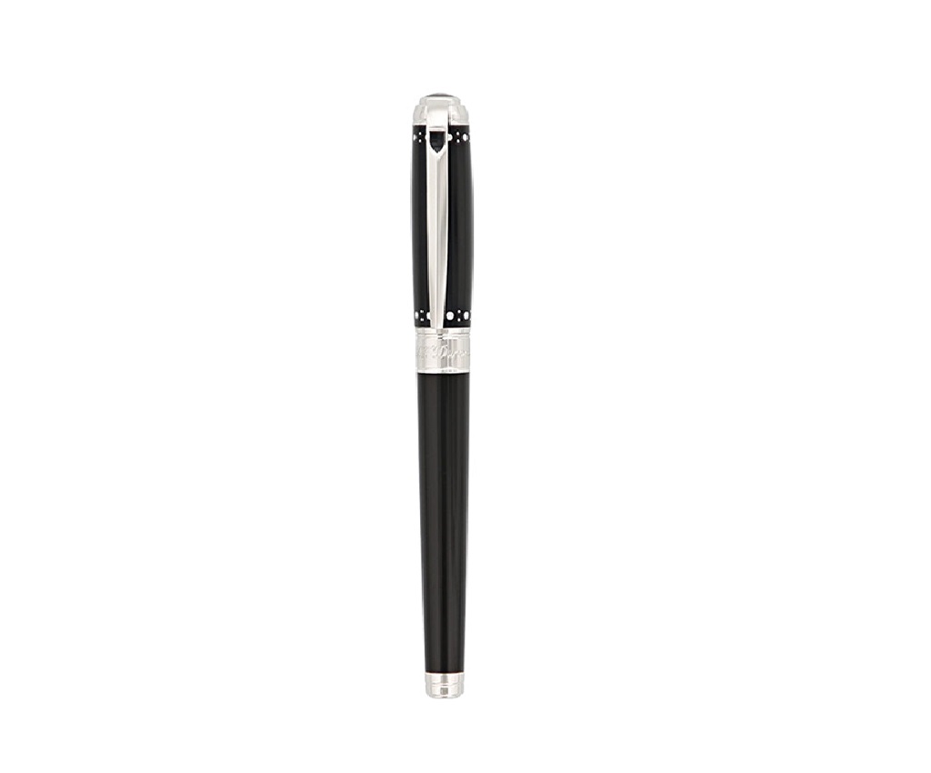 Derby Line D Medium Black Natural Lacquer &amp; Palladium Finish Fountain Pen